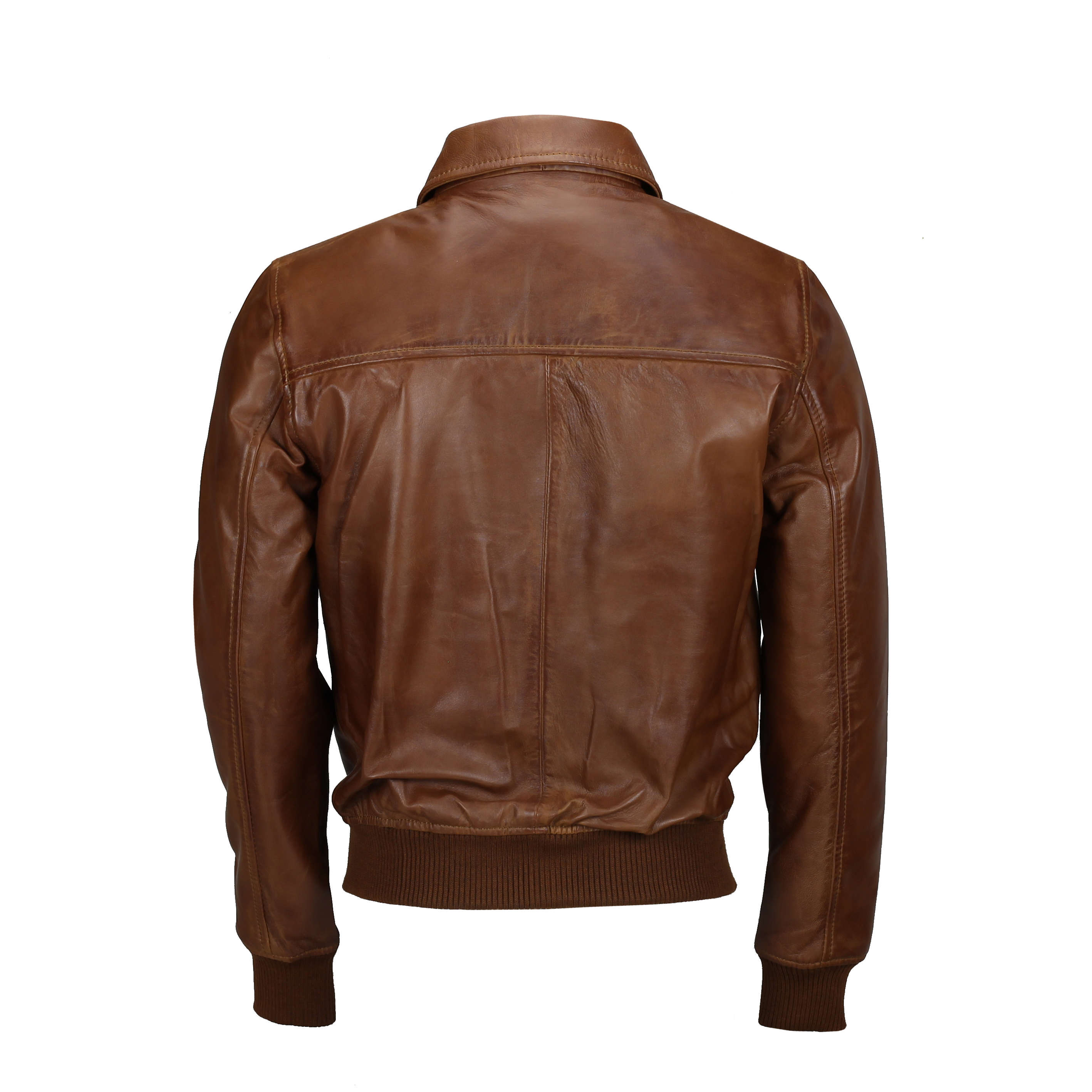 Mens Soft Real Leather Collar Bomber Jacket Vintage Biker Style Black Tan Brown Ebay 